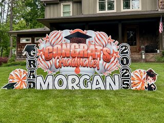 Orange & White Congrats Graduate