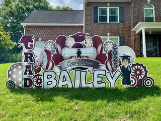 Maroon, White, & Gray Congratulations Grad
