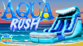 <font size='5' color='Blue'>Aqua Rush </font><font color='Blue' size='4'>- (17 Ft.)</font><font color='black' size='4'><p>Double Waterslide</p></font>