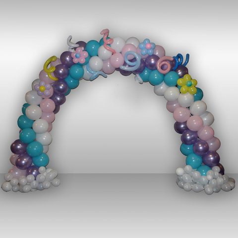 Five Color Balloon Arch- Spiral Flowers Five Color Balloon Arch- Spiral Flowers