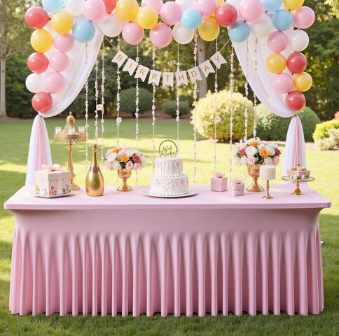 6ft Baby Pink Fitted Tablecloths 6ft Baby Pink Fitted Tablecloths