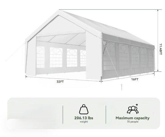 32’ x 16’ Frame Tent Rental 32’ x 16’ Frame Tent Rental