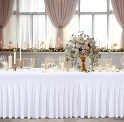 8ft White Fitted Tablecloths