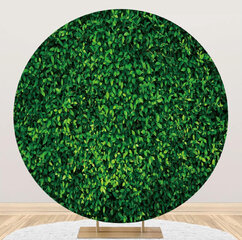 7ft Green Leaves Round Backdrop