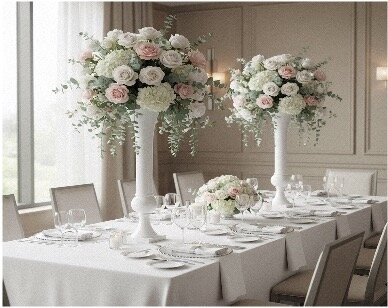 Metal Trumpet Vases 39in tall Metal Trumpet Vases 39in tall