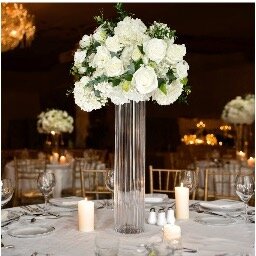 Ribbed Cylinder Glass Vase Ribbed Cylinder Glass Vase