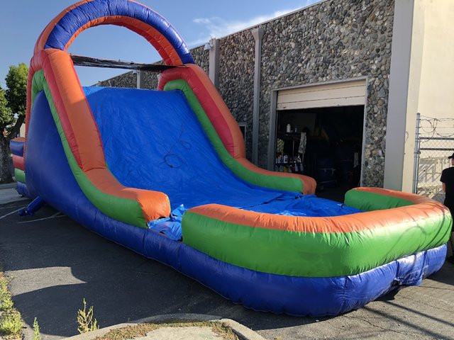 ASJ-18’ Double Lane Mega Slide With Climbers Wall ASJ-18’ Double Lane Mega Slide With Climbers Wall