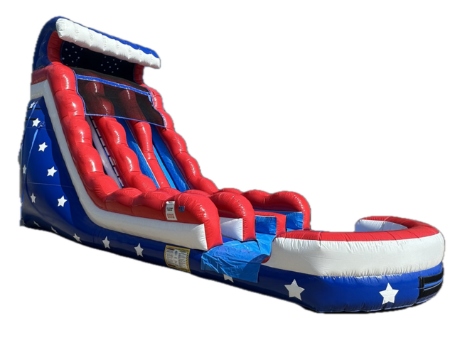 NEW! 22' Dual Lane Stars and Stripes Slide WET NEW! 22' Dual Lane Stars and Stripes Slide WET