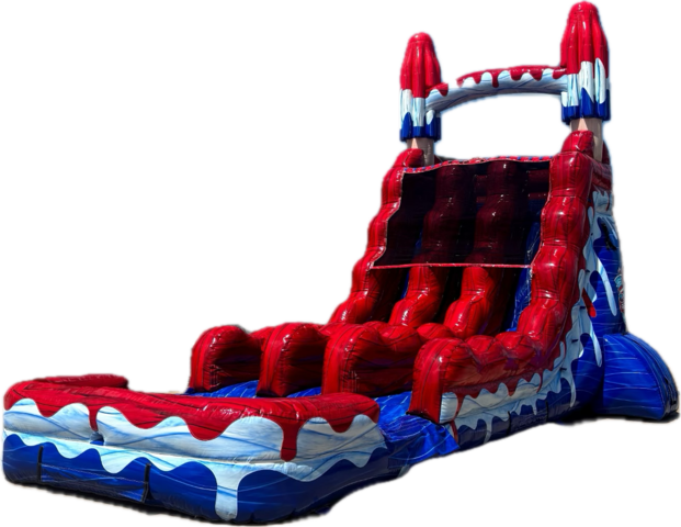 NEW! 18’ Dual Lane Red White Cool Popsicle Slide WET NEW! 18’ Dual Lane Red White Cool Popsicle Slide WET