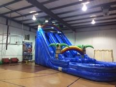 22' Blue Tropical Dual Lane Wet Slide 22' Blue Tropical Dual Lane Wet Slide