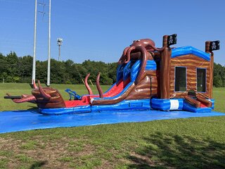 Pirate ship Bounce House with WET or DRY slide