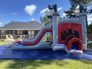 Pirate ship Bounce House with WET or DRY slide