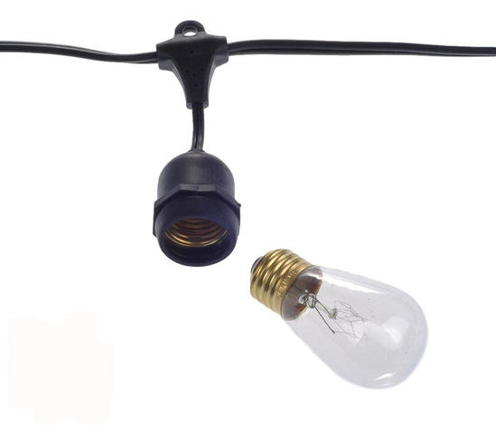 50ft Black Bistro Wedding Reception Lights 50ft Black Bistro Wedding Reception Lights