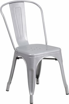 Gunmetal Silver Bistro Chair