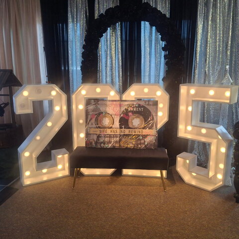White Marquee Lighted Number with Multi Colors White Marquee Lighted Number with Multi Colors