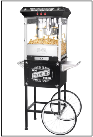 Antique Black and Silver Large Popcorn Maker Antique Black and Silver Large Popcorn Maker