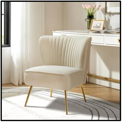 Beige Velvet Accent Chair Beige Velvet Accent Chair