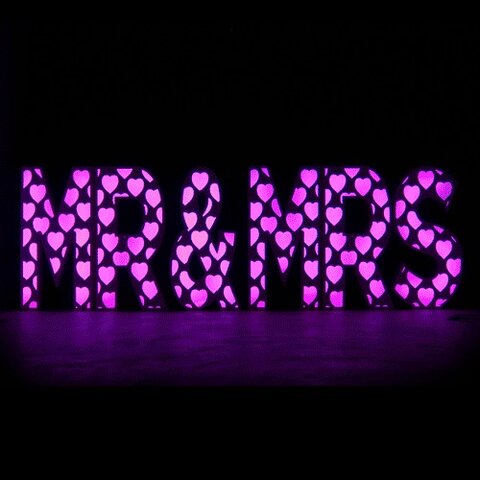 Mr & Mrs Illuminated Letters Mr & Mrs Illuminated Letters