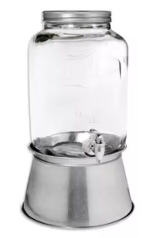 2 Gallon Round Glass Mason Beverage Dispenser with Bucket Stand 2 Gallon Round Glass Mason Beverage Dispenser with Bucket Stand