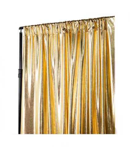Metallic Gold 5 Feet Wide x 10 Feet Long Curtain Metallic Gold 5 Feet Wide x 10 Feet Long Curtain