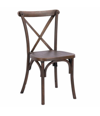 Dark Wood Grain Resin Crossback Chair Dark Wood Grain Resin Crossback Chair