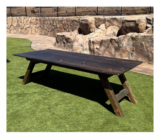 Dark Wood Farm Table 8 Foot Dark Wood Farm Table 8 Foot