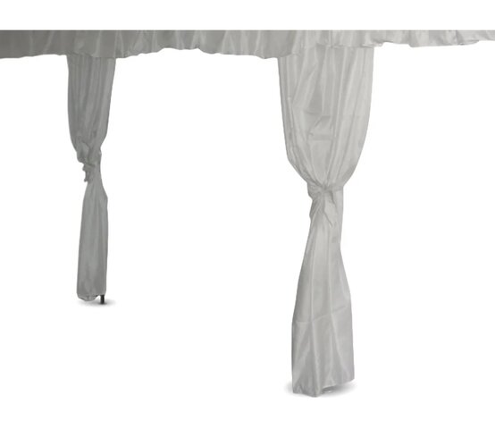 Tent Leg Drapes with Sashes, White Tent Leg Drapes with Sashes, White