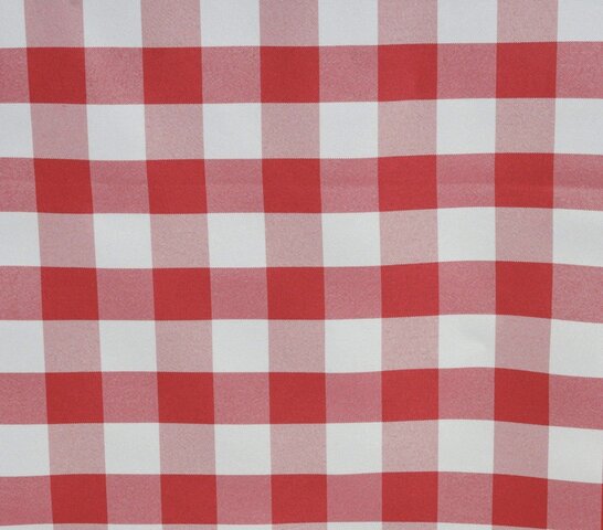 Red and White Polyester 6 Foot Banquet Table Linen Red and White Polyester 6 Foot Banquet Table Linen