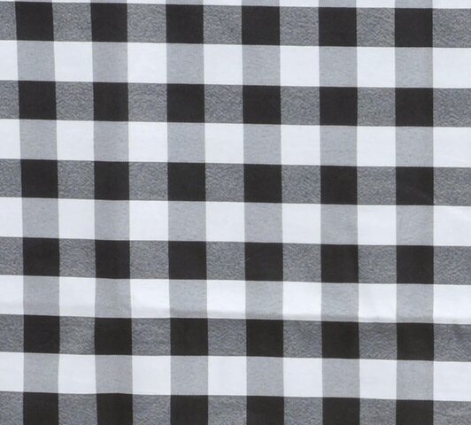 Black and White Polyester 6 Foot Banquet Table Linen Black and White Polyester 6 Foot Banquet Table Linen