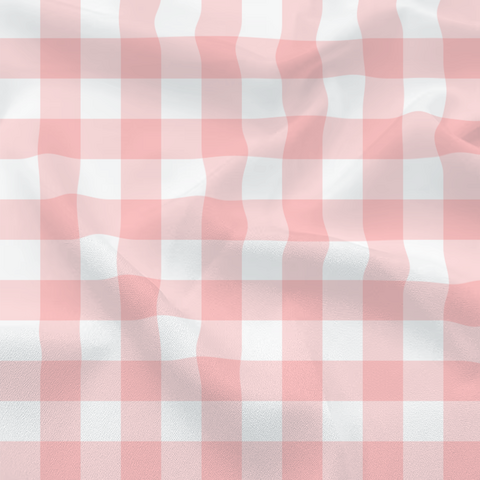 Light Pink/White Check Polyester 6 Foot Drape Table Linen Light Pink/White Check Polyester 6 Foot Drape Table Linen