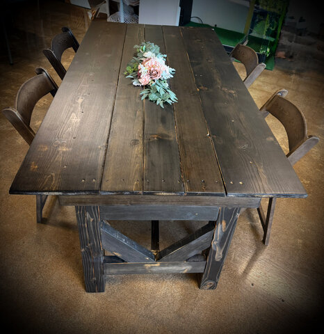 Table, Dark Wood Farm Table 6 foot Table, Dark Wood Farm Table 6 foot