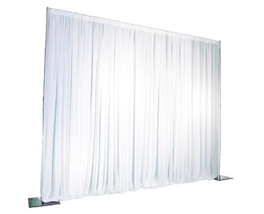 Pipe and Drape 5- 10' Wide - Fixed Height. White