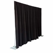 Pipe and Drape 5- 10' Wide - Fixed Height. Black