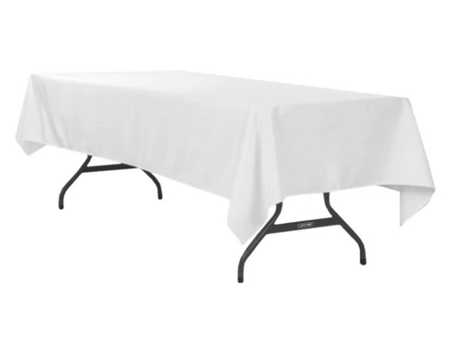 Knee Length 6' Tablecloth-White Knee Length 6' Tablecloth-White