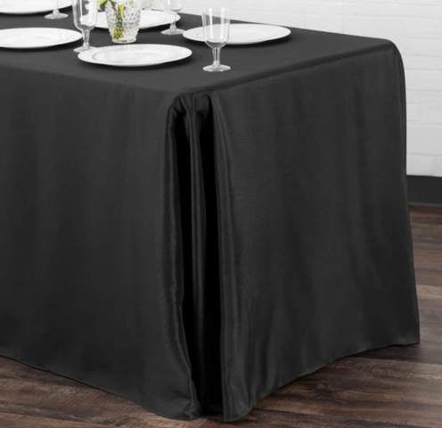 Floor Length 8' Tablecloth-Black Floor Length 8' Tablecloth-Black