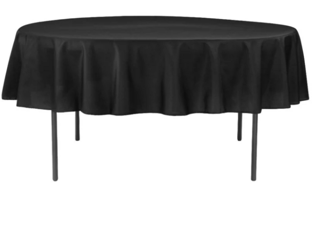 Knee Length Round Tablecloth-Black Knee Length Round Tablecloth-Black