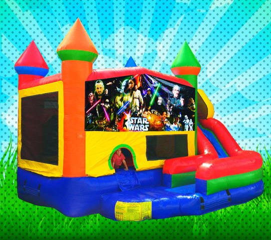DRY CLASSIC SPACE WARS Primary Colors Combo Bounce House 
