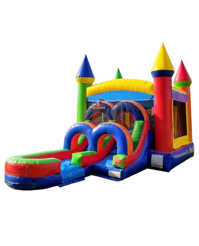Rainbow Water Slide Bounce House Combo Dry Rainbow Water Slide Bounce House Combo Dry