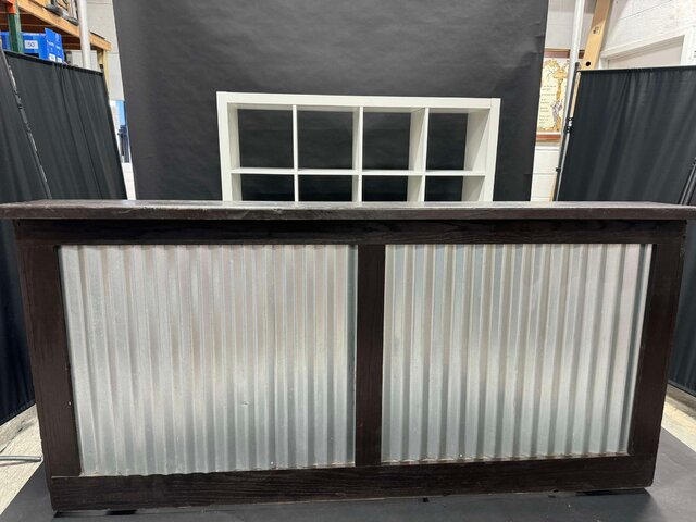 6ft Wooden Galvanized Bar 6ft Wooden Galvanized Bar