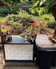 4ft White Tufted Bar