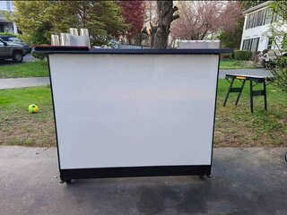 6ft White Plexi Glass Bar