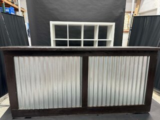 6ft Wooden Galvanized Bar