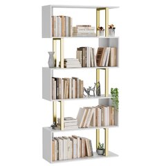 White And Gold 4 Level Shelf