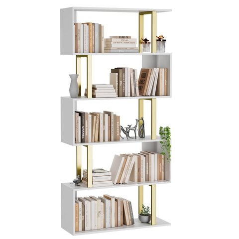 White And Gold 4 Level Shelf White And Gold 4 Level Shelf