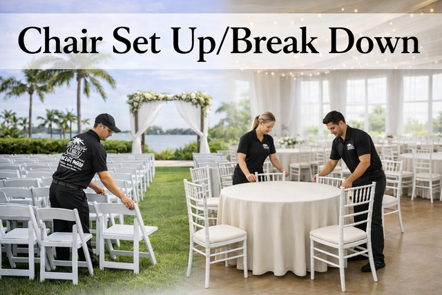 Set-Up/Break Down (Up To 60 Chairs) Set-Up/Break Down (Up To 60 Chairs)