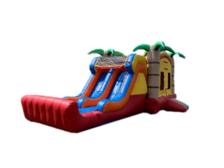 Tropical Combo Bounce House Slide Combo (Wet/Dry)