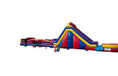 66ft Double Dash-N-Slide w/pool Obstacle Course