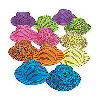 12 Neon Animal Print Gangster Hats Assortment 12 Neon Animal Print Gangster Hats Assortment