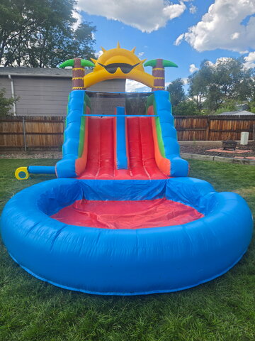 14ft Sun and Rainbow Waterslide wet or dry 14ft Sun and Rainbow Waterslide wet or dry