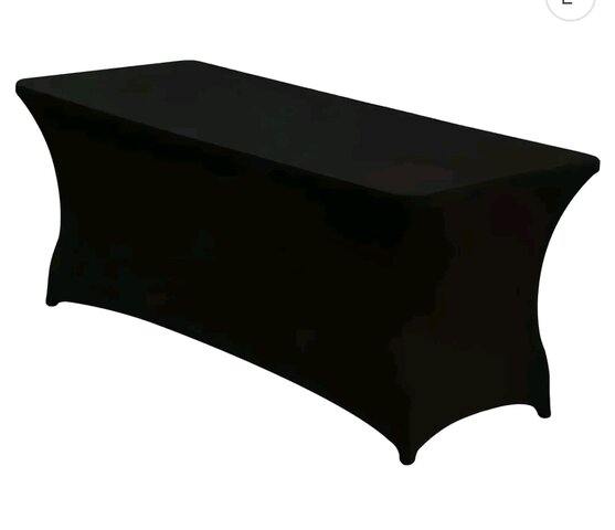 Black 6ft spandex table covers Black 6ft spandex table covers